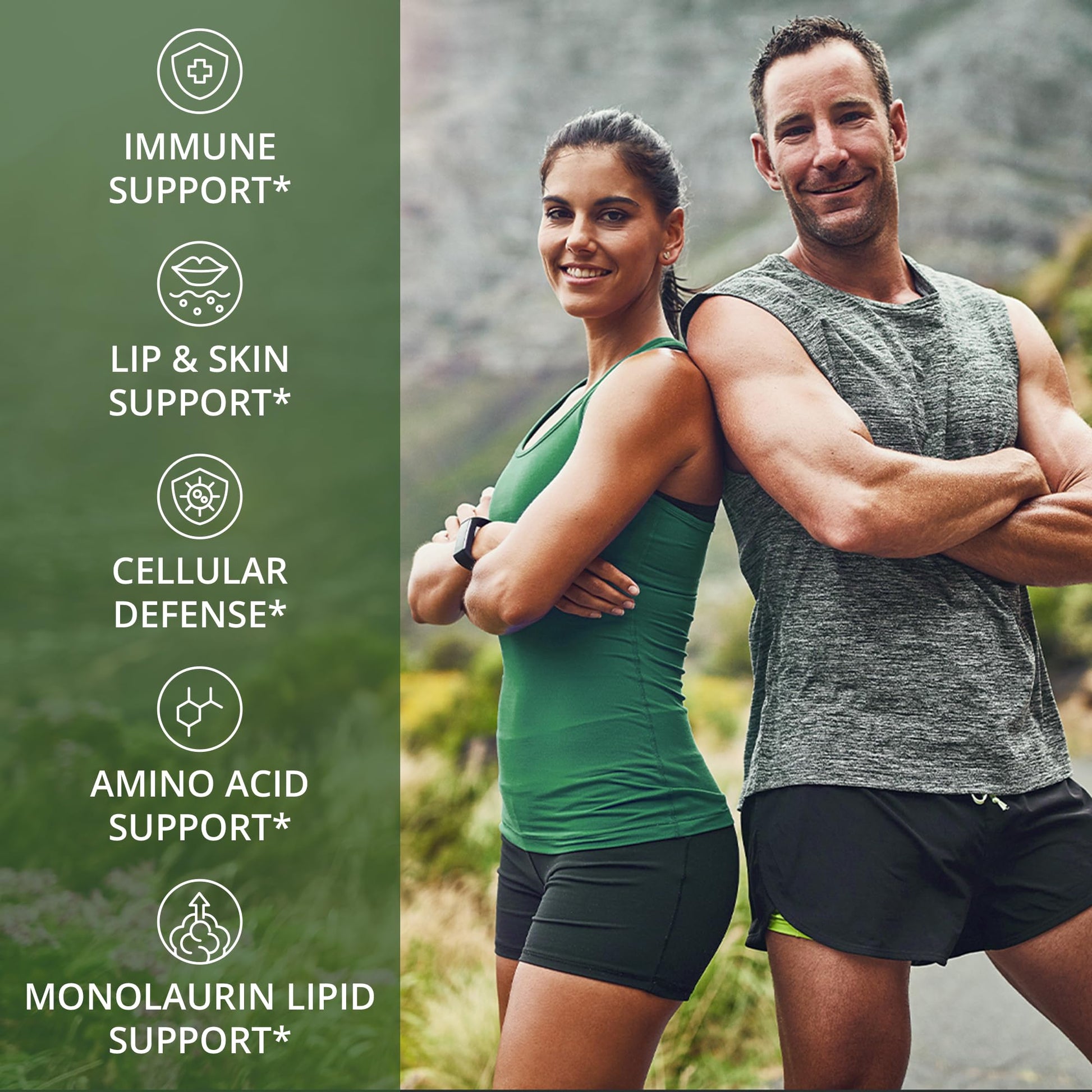Peak Performance L Lysine 1000mg + Monolaurin 500mg Supplement for Immune Support - High Potency L-Lysine for Lips, Skin, & Health - 2-in-1 Bioavailable Supplements for Men and Women - 60 Capsules - dailyvitalstore
