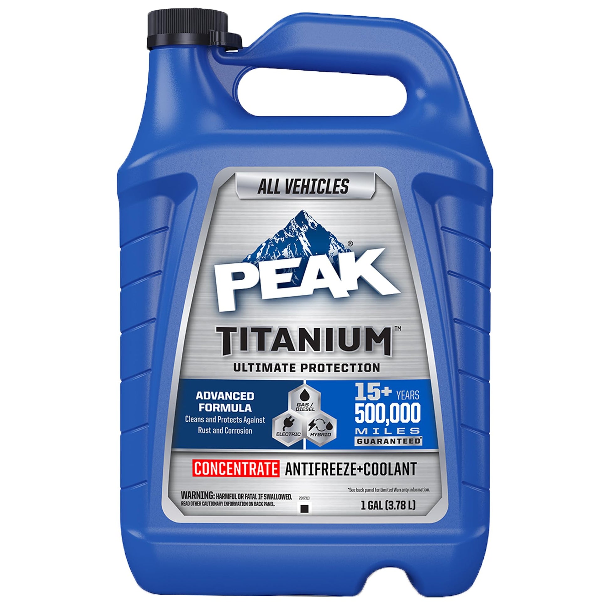 PEAK Titanium Concentrate Prediluted Antifreeze and Coolant for All Engine Cooling Systems, Long-Lasting Yellow Engine Coolant/Antifreeze for Lifetime Engine Protection in All Vehicles, 1 Gal. - dailyvitalstore
