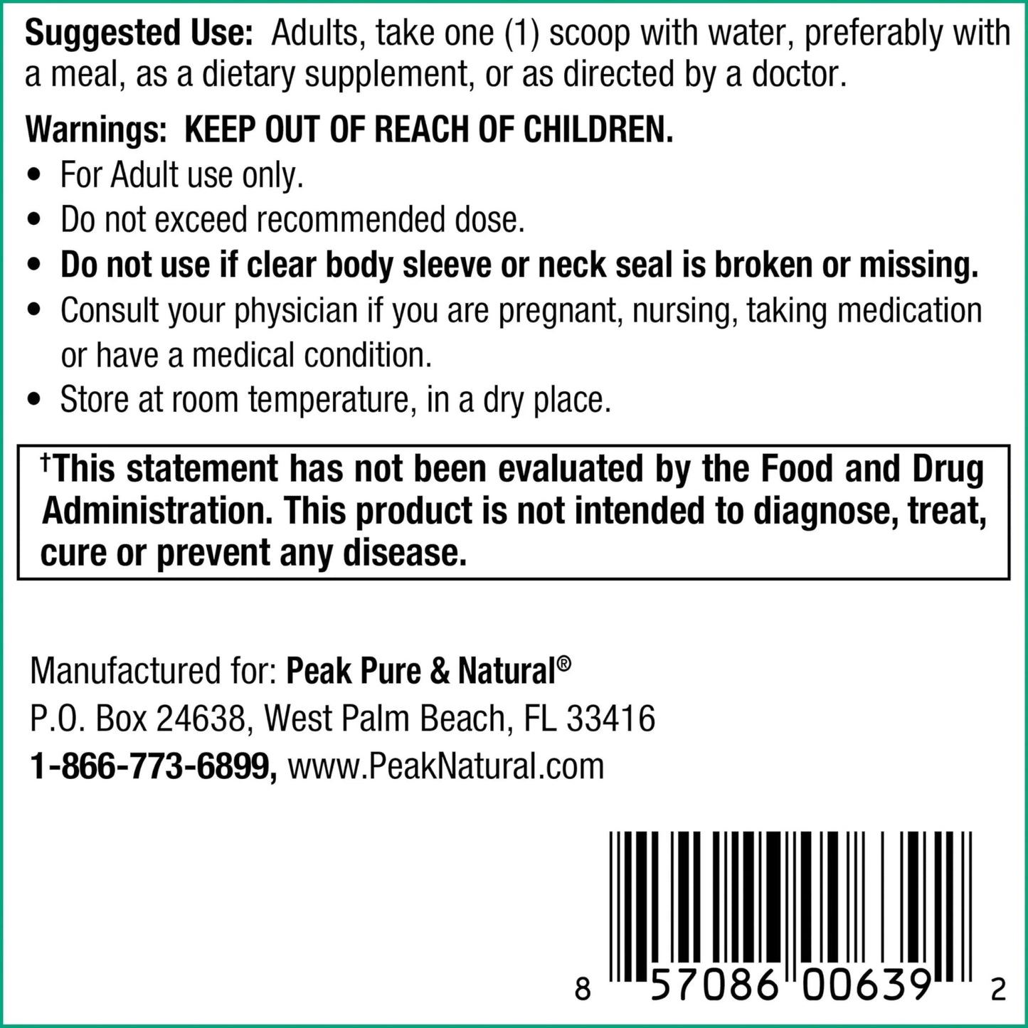 Peak Urinary Tract Supplement Powder - Cranberry and D-Mannose Powder with Juniper Berries and Probiotics for Urinary Tract Health, Ph Balance, UTI Defense - Vegan, Gluten Free (30 Day Supply) - dailyvitalstore