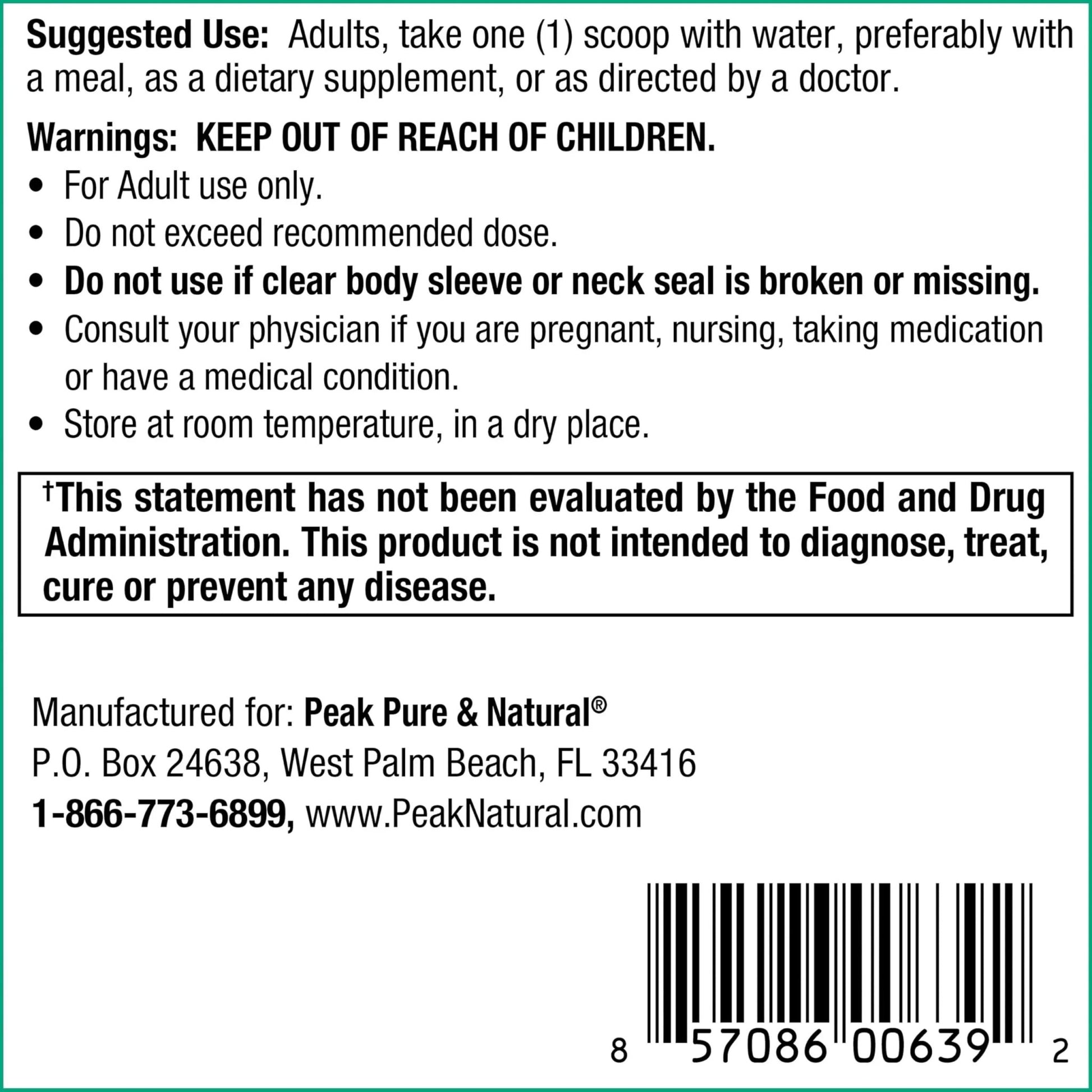 Peak Urinary Tract Supplement Powder - Cranberry and D-Mannose Powder with Juniper Berries and Probiotics for Urinary Tract Health, Ph Balance, UTI Defense - Vegan, Gluten Free (30 Day Supply) - dailyvitalstore