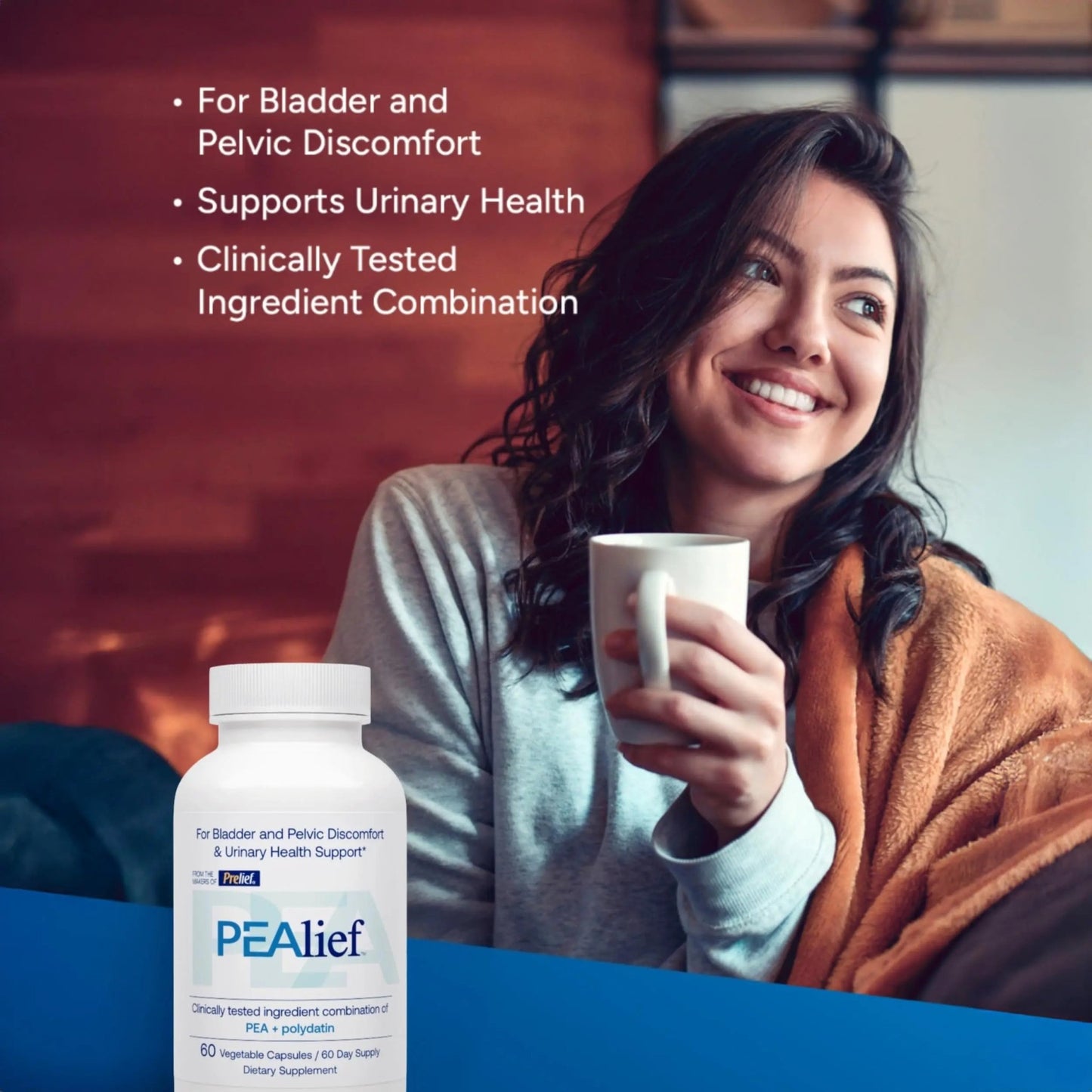 PEAlief Pea + Polydatin – New Bladder & Urinary Comfort Support with Clinically Tested Ingredient Combination — One Pill Per Day, 60 Day Supply - dailyvitalstore