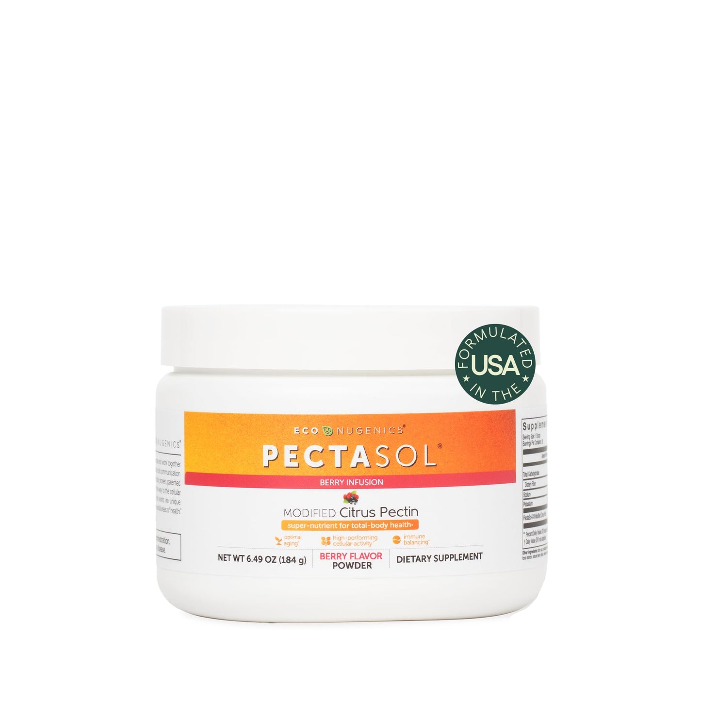 PectaSol Modified Citrus Pectin – 184g Berry Powder – Total-Body Health Supplement to Support the Heart, Immune System, Inflammation Response & Healthy Aging + Maintain Healthy Galectin-3 Levels - dailyvitalstore