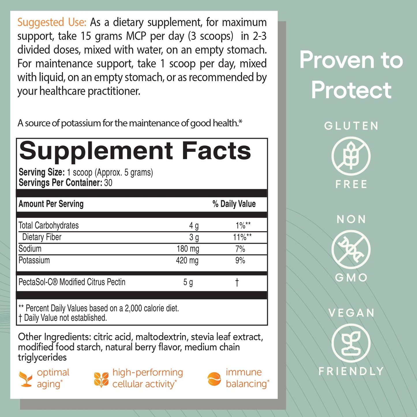 PectaSol Modified Citrus Pectin – 184g Berry Powder – Total-Body Health Supplement to Support the Heart, Immune System, Inflammation Response & Healthy Aging + Maintain Healthy Galectin-3 Levels - dailyvitalstore