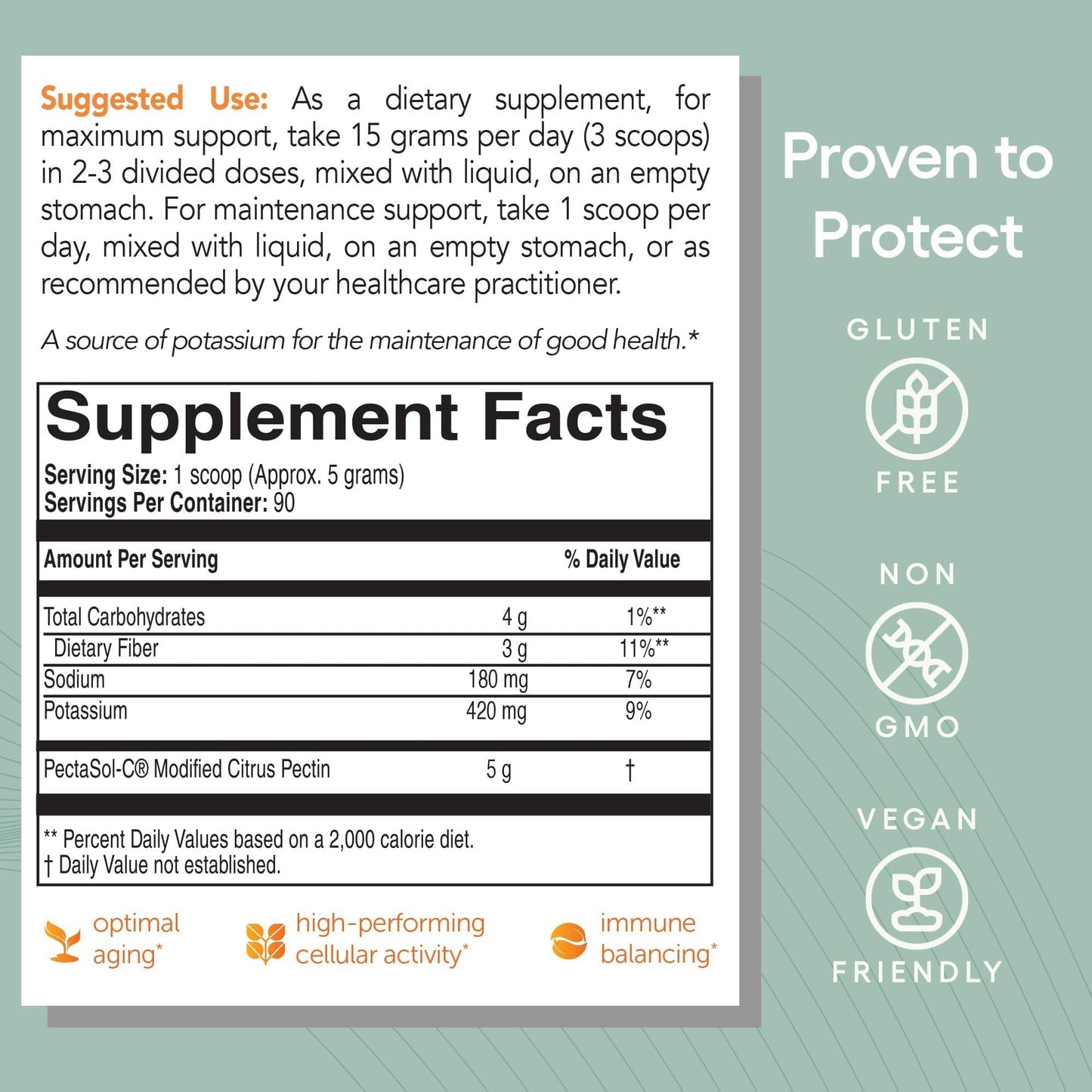 PectaSol Modified Citrus Pectin – 454g Powder – Total-Body Health Supplement to Support the Heart, Immune System, Inflammation Response & Healthy Aging + Maintain Healthy Galectin-3 Levels - dailyvitalstore