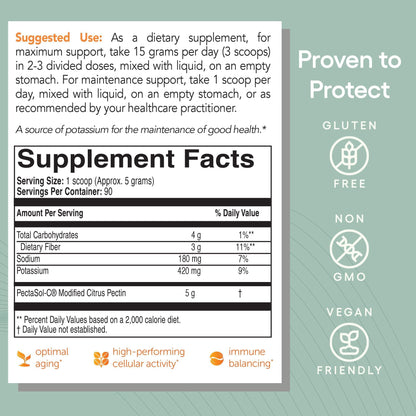 PectaSol Modified Citrus Pectin – 454g Powder – Total-Body Health Supplement to Support the Heart, Immune System, Inflammation Response & Healthy Aging + Maintain Healthy Galectin-3 Levels - dailyvitalstore