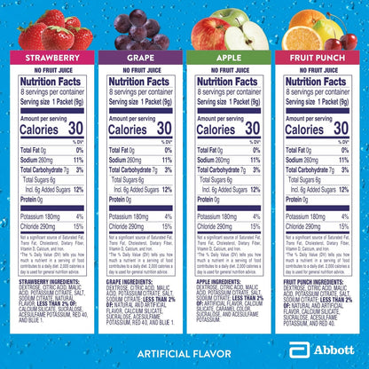 Pedialyte Electrolyte Powder, Hydration Drink for Kids & Adults, Variety Pack: Strawberry, Fruit Punch, Grape, and Apple, 24 Powder Packets - dailyvitalstore