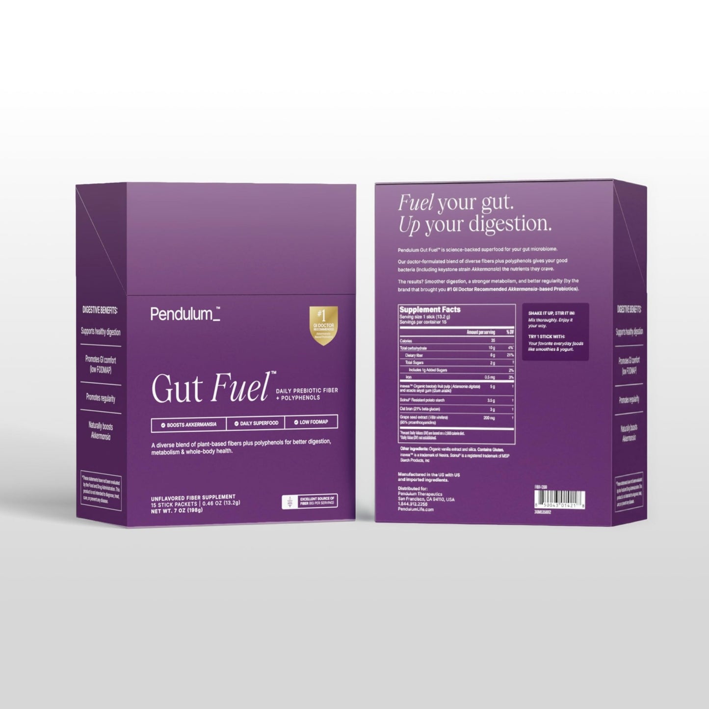Pendulum Gut Fuel - Fiber + Polyphenol, Prebiotic Blend to Support Digestion, Microbiome Balance, and Help Reduce Hunger for Women and Men - dailyvitalstore