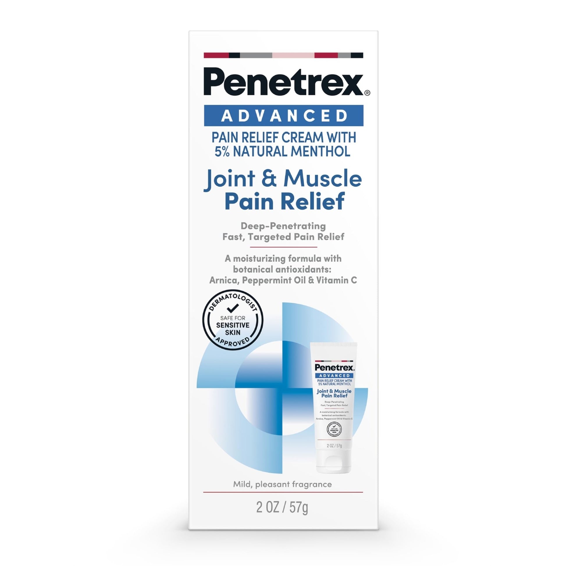 Penetrex Advanced Joint & Muscle Pain Relief Cream, 2 Oz - Natural Menthol 5% External Analgesic with A Blend of Antioxidants: Arnica, Peppermint Oil & Vitamin C - dailyvitalstore