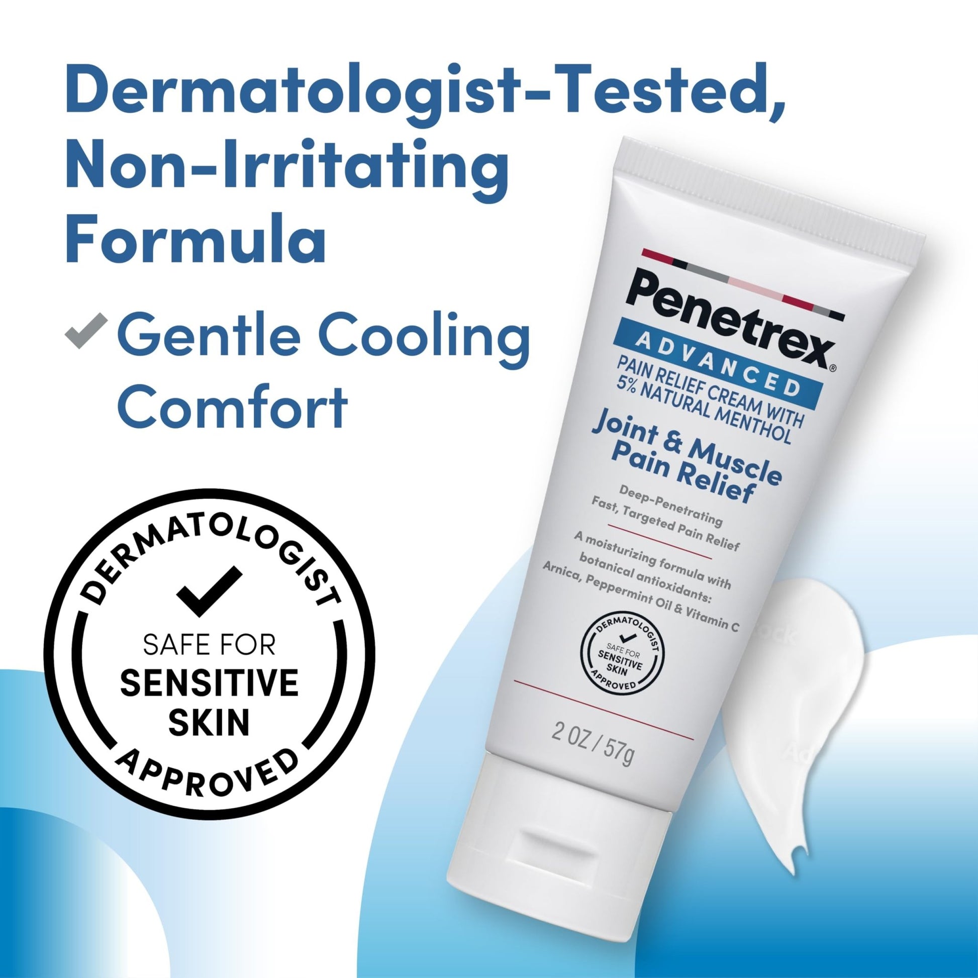 Penetrex Advanced Joint & Muscle Pain Relief Cream, 2 Oz - Natural Menthol 5% External Analgesic with A Blend of Antioxidants: Arnica, Peppermint Oil & Vitamin C - dailyvitalstore