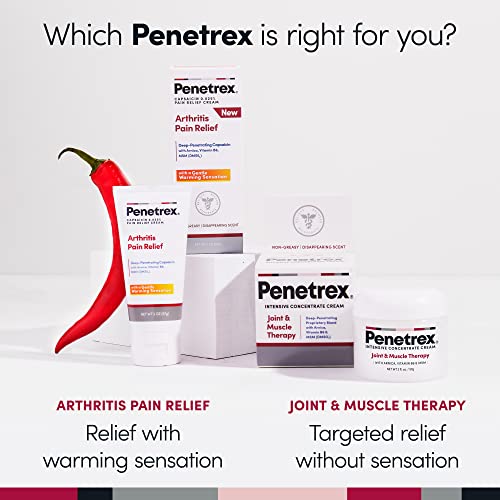 Penetrex Arthritis Warming Pain Relief Cream - Deep Penetrating Capsaicin with Arnica, Vitamin B6 & MSM(DMSO2) - Apply to Hands, Wrists, Feet, Knees, Elbows and Other Affected Areas, 2 oz - dailyvitalstore