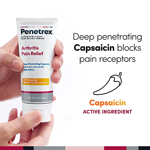 Penetrex Arthritis Warming Pain Relief Cream - Deep Penetrating Capsaicin with Arnica, Vitamin B6 & MSM(DMSO2) - Apply to Hands, Wrists, Feet, Knees, Elbows and Other Affected Areas, 2 oz - dailyvitalstore