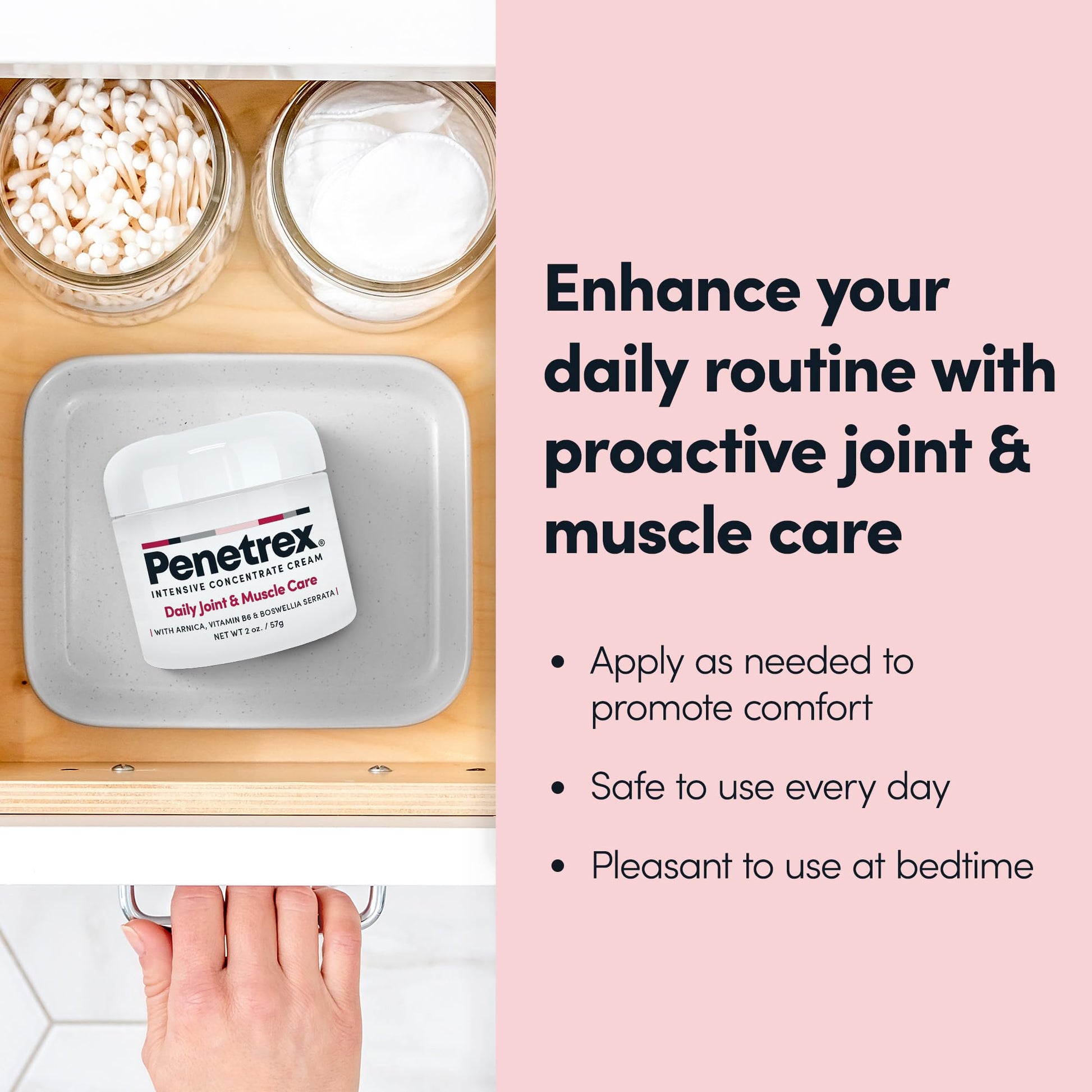 Penetrex Daily Joint & Muscle Care Cream – Soothing Botanical Formula with Arnica, Vitamin B6 & MSM – Lightweight Fast-Absorbing Cream for Everyday Movement - Non-Greasy - Light Scent- 2 oz - dailyvitalstore