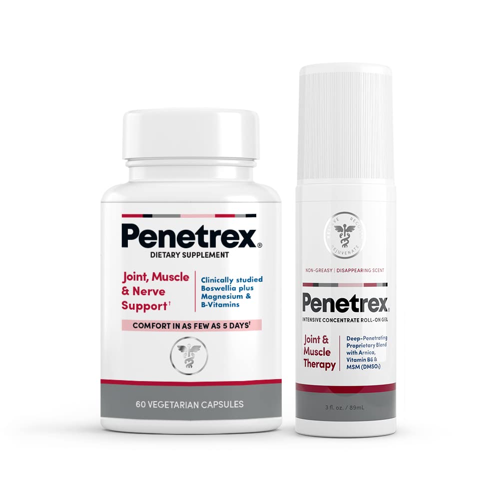 Penetrex Joint, Muscle and Nerve Support Supplement with 3 oz Joint & Muscle Therapy Roll-On Gel - dailyvitalstore