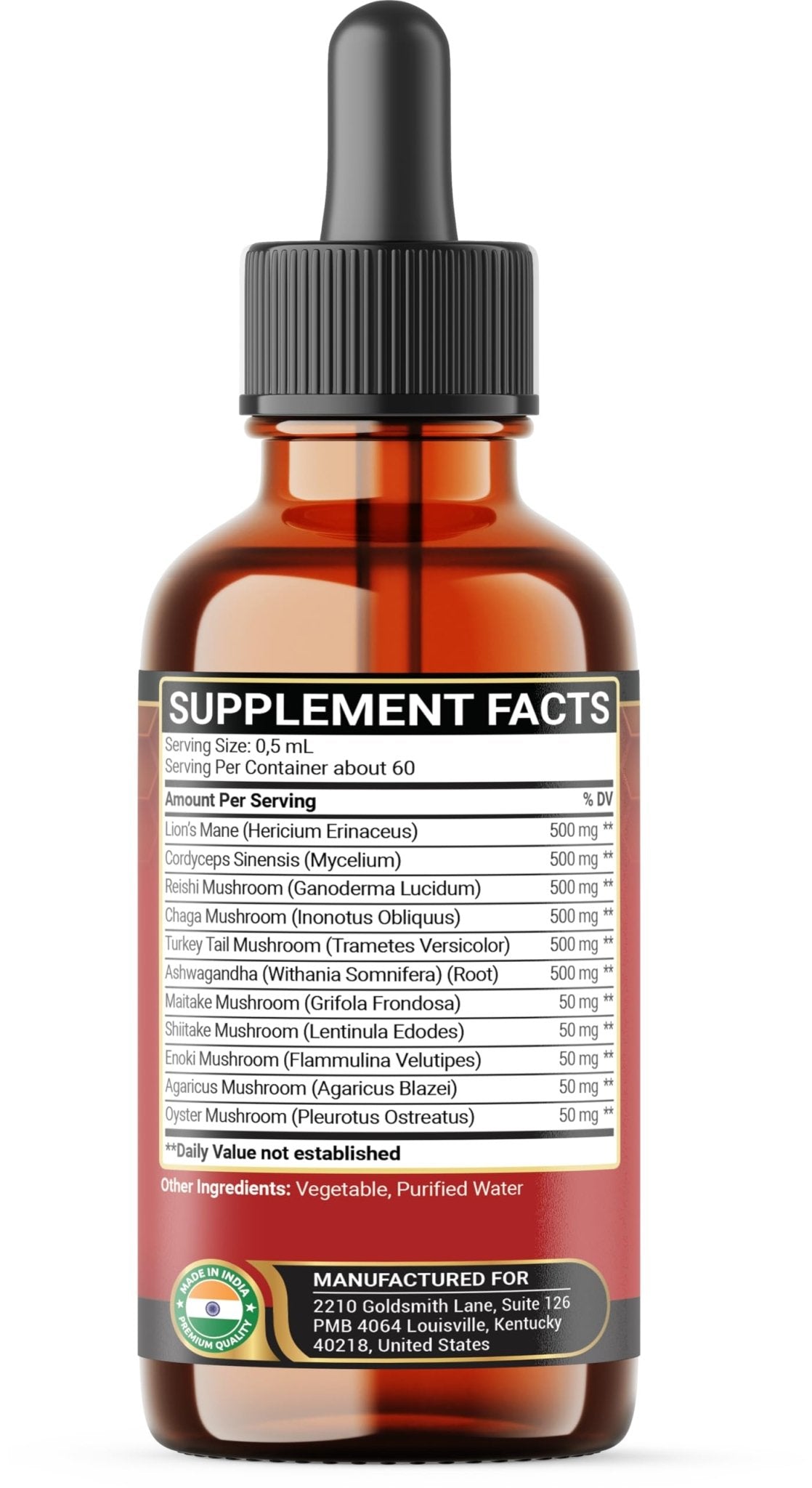 Penhoment 6in1 Sea Moss Drops with Black Seed Oil Irish Seamoss, Ashwagandha, Burdock Root & Bladderwrack - 1FL Oz - 30 Day Supply - dailyvitalstore