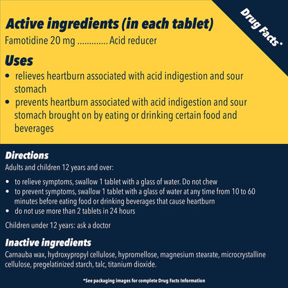 Pepcid AC Maximum Strength Heartburn Relief Tablets, OTC Medicine Prevents & Relieves Heartburn & Acid Reflux Due to Acid Indigestion, 20mg Famotidine Acid Reducer, Fast-Acting, 25 ct - dailyvitalstore