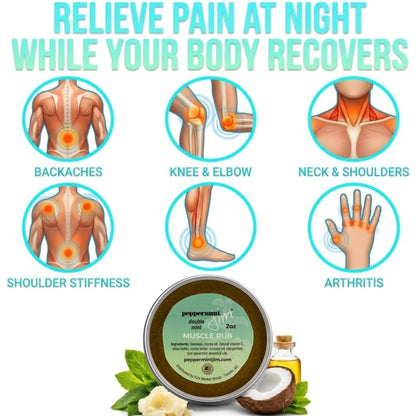 Peppermint Jim Double Mint Muscle Rub Balm 2oz, Fast Absorbing Cooling Relief Cream with Peppermint & Spearmint Oils, Non Greasy Soothing Balm for Sore Muscles, Back, Neck & Joints - Plant Based - dailyvitalstore