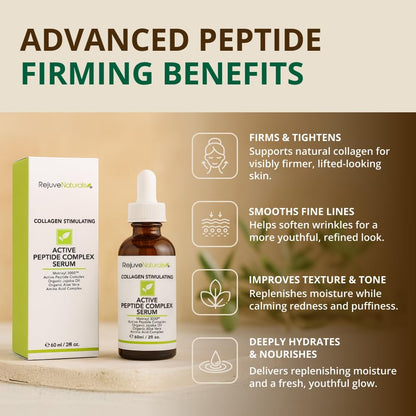 Peptide Complex Serum with Matrixyl 3000 (2 oz, Double-Sized) Minimizes Look of Fine Lines & Deep Wrinkles, Crow's Feet, Crepey Skin. Lightweight Anti Aging Moisturizer for Face & Neck - dailyvitalstore