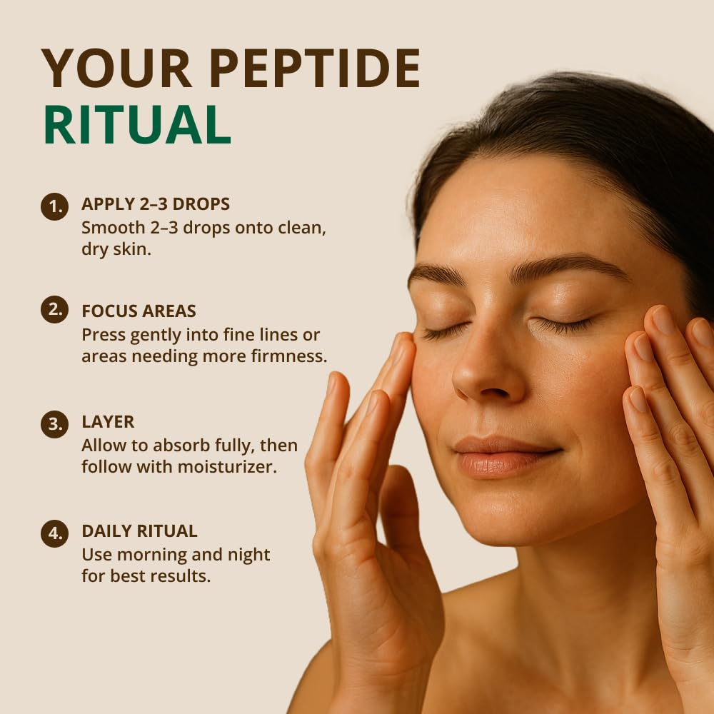Peptide Complex Serum with Matrixyl 3000 (2 oz, Double-Sized) Minimizes Look of Fine Lines & Deep Wrinkles, Crow's Feet, Crepey Skin. Lightweight Anti Aging Moisturizer for Face & Neck - dailyvitalstore