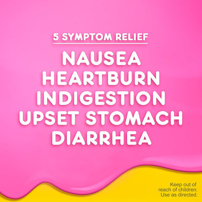 Pepto Bismol Chewable Tablets, Upset Stomach Relief, Nausea Relief, Heartburn Relief, Indigestion Relief, Anti Diarrhea Medication for Adults - 5 Symptom Relief, 30 ct - dailyvitalstore