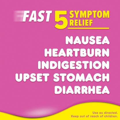 Pepto Bismol Chews, Upset Stomach Relief, Nausea Relief, Heartburn Relief, Indigestion Relief, Anti Diarrhea Medication for Adults - 5 Symptom Fast Relief, 72 Chewable Tablets (3x24 ct) - dailyvitalstore