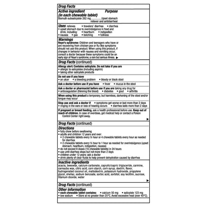 Pepto Bismol Chews, Upset Stomach Relief, Nausea Relief, Heartburn Relief, Indigestion Relief, Anti Diarrhea Medication for Adults - 5 Symptom Fast Relief, 72 Chewable Tablets (3x24 ct) - dailyvitalstore