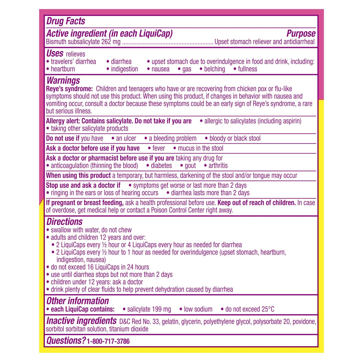 Pepto Bismol Liquicaps, Upset Stomach Relief, Nausea Relief, Heartburn Relief, Indigestion Relief, Anti Diarrhea Medication for Adults - 5 Symptom Fast Relief, No Flavor, 48 ct - dailyvitalstore