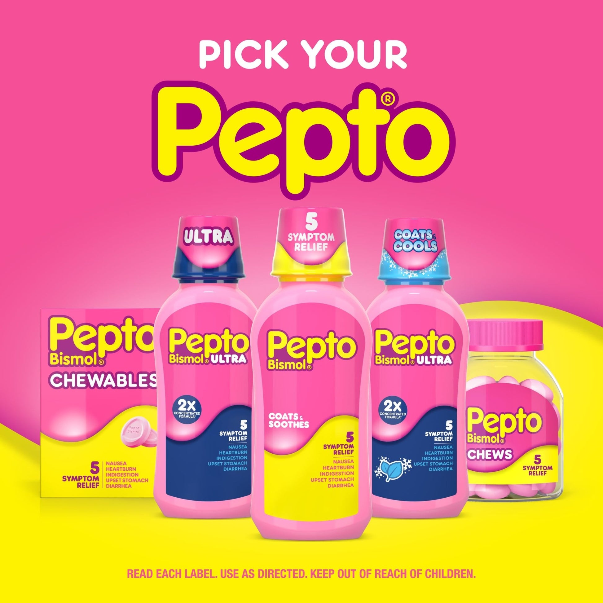 Pepto Bismol Liquid, Upset Stomach Relief, Nausea Relief, Heartburn Relief, Indigestion Relief, Anti Diarrhea Medication for Adults - 5 Symptom Fast Relief, 2x12 oz - dailyvitalstore