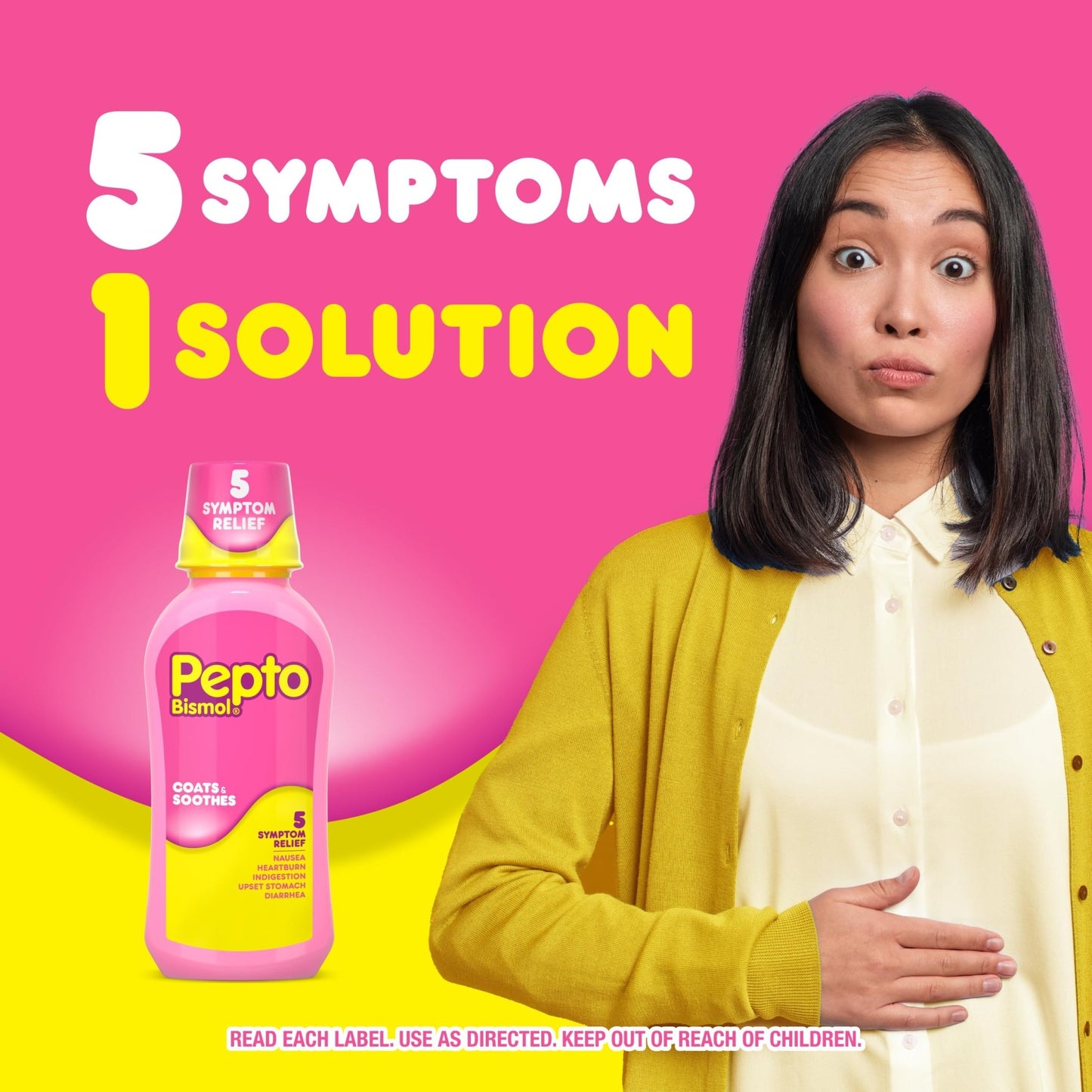 Pepto Bismol Liquid, Upset Stomach Relief, Nausea Relief, Heartburn Relief, Indigestion Relief, Anti Diarrhea Medication for Adults - 5 Symptom Fast Relief, 2x12 oz - dailyvitalstore