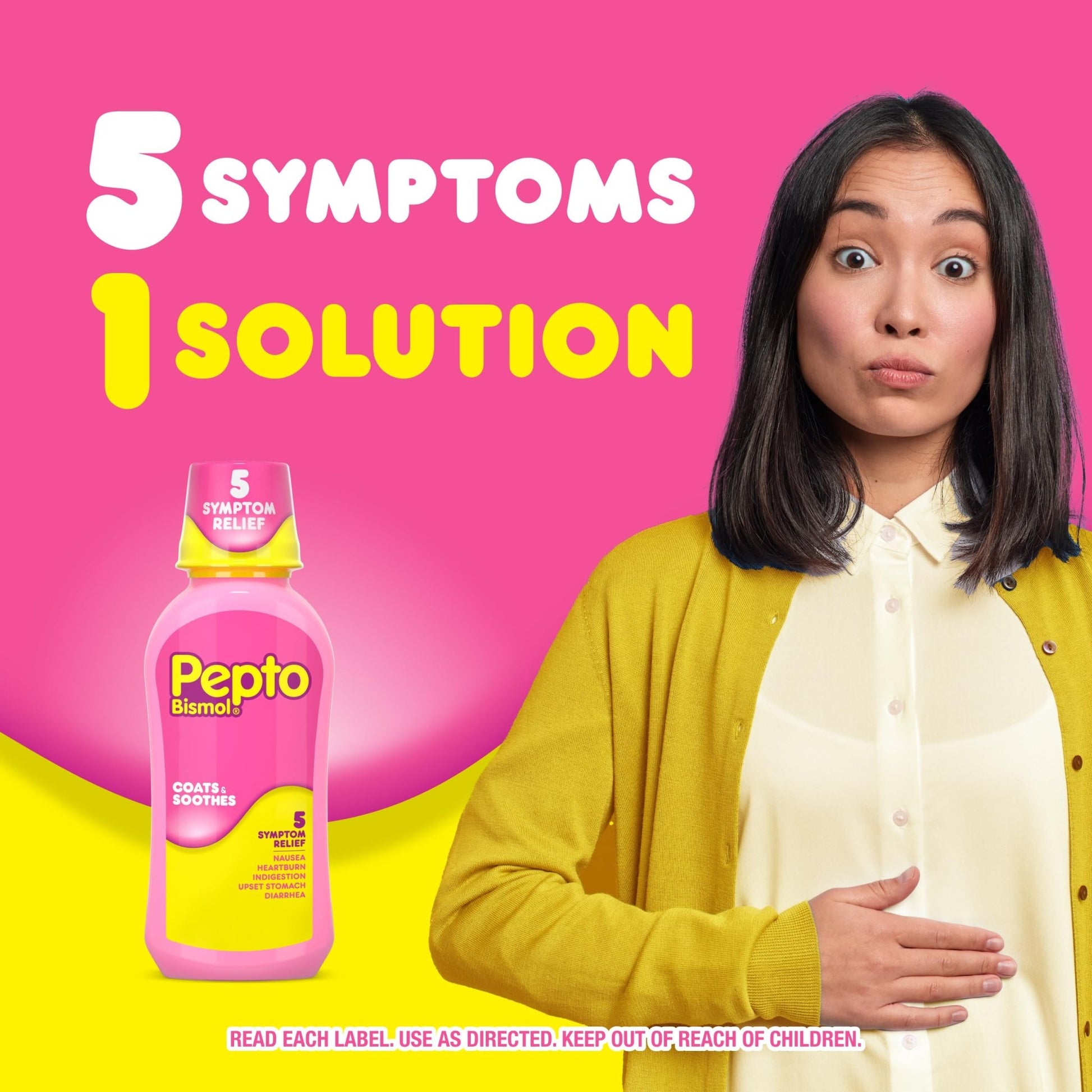 Pepto Bismol Liquid, Upset Stomach Relief, Nausea Relief, Heartburn Relief, Indigestion Relief, Anti Diarrhea Medication for Adults - 5 Symptom Fast Relief, 2x12 oz - dailyvitalstore