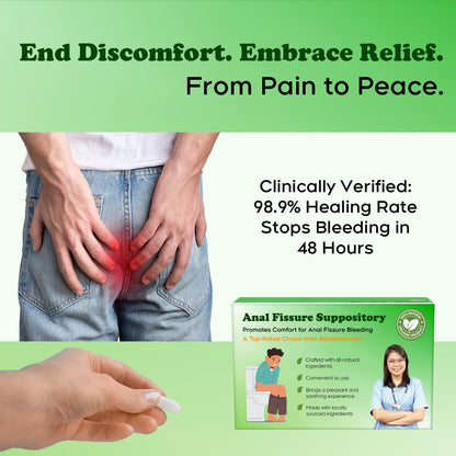 Peralpow Anal Fissure Suppositories | Expert-Formulation for Rectal Bleeding Associated with Hemorrhoids, Anus Fissures, Diarrhea & Constipation | Curcuminoids & Turmeric Extract | 16 Inserts - dailyvitalstore
