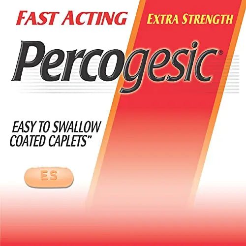Percogesic Extra Strength Acetaminophen & Diphenhydramine Pain Relief, Fast-Acting Aspirin-Free Fever Reducer & Antihistamine, 60 Count - dailyvitalstore