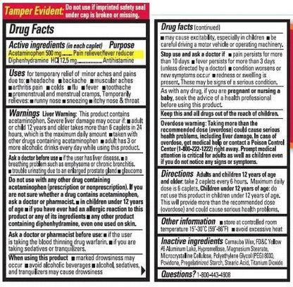 Percogesic Extra Strength Pain Relief | Aspirin Free Dual Action Relief | 40 Coated Caplets (6 Pack) - dailyvitalstore