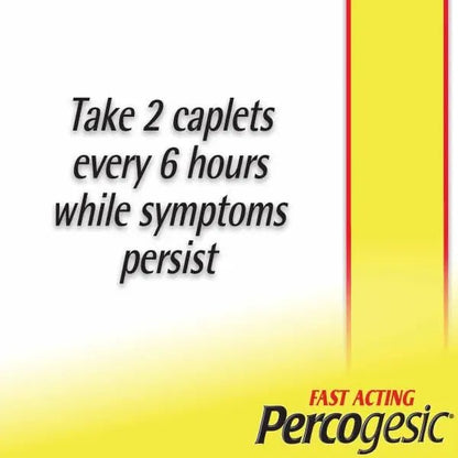 Percogesic Original Pain Relief | Aspirin Free Fast Acting Relief | 90 Coated Caplets (4 Pack) - dailyvitalstore