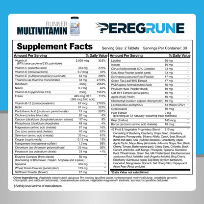 PEREGRUNE Runner Multivitamin & Joint Support Supplement | Antioxidants, Complete B-Complex & Probiotics to Support Energy - dailyvitalstore