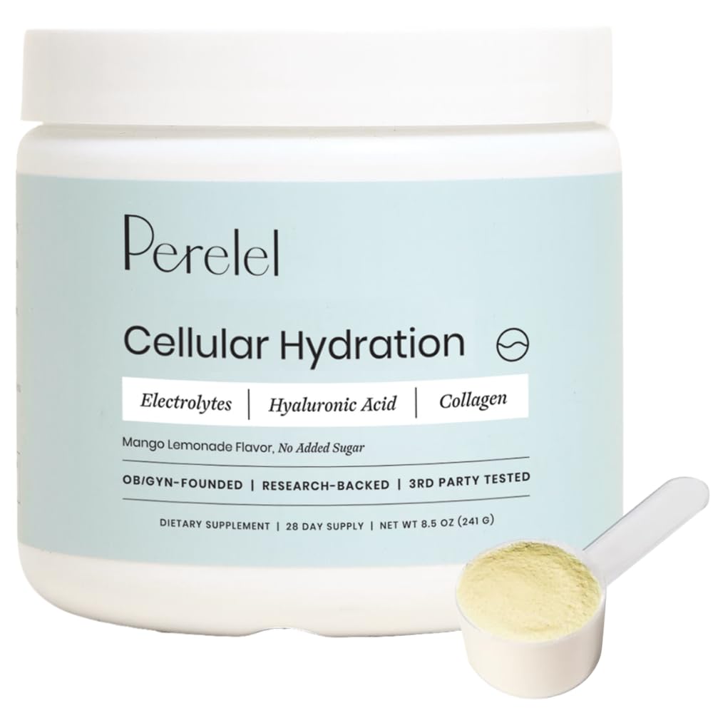 Perelel Hydration Powder, Electrolyte Supplement with Collagen & Hyaluronic Acid, Mango Lemonade Flavor, Soy & Gluten Free, Non GMO, No Added Sugar, 28 Servings - dailyvitalstore