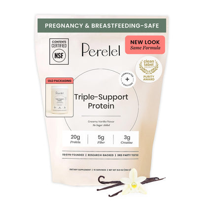 Perelel Triple-Support Plant Based Protein Powder, Creamy Vanilla, 20g Vegan Protein Powder, 3g Creatine Monohydrate, & 5g Prebiotic Fiber per Serving, Dairy Free, - dailyvitalstore
