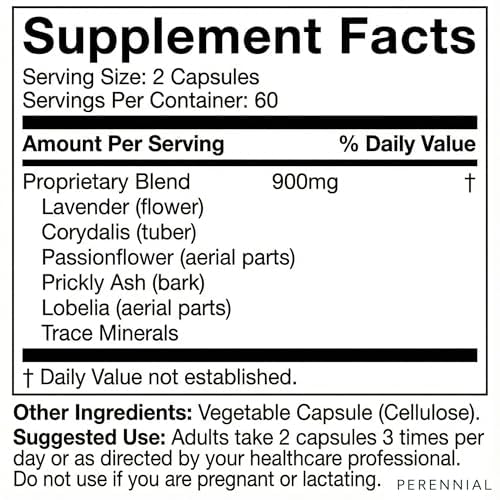 Perennial Nervana – Herbal Nerve Support for Tingling, Burning & Numbness Relief – Promotes Calm Focus & Stress Resilience – Non-Drowsy Mood Balance – 120ct* - dailyvitalstore