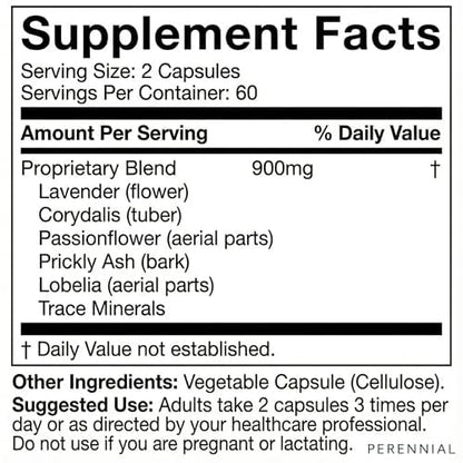 Perennial Nervana – Herbal Nerve Support for Tingling, Burning & Numbness Relief – Promotes Calm Focus & Stress Resilience – Non-Drowsy Mood Balance – 120ct* - dailyvitalstore