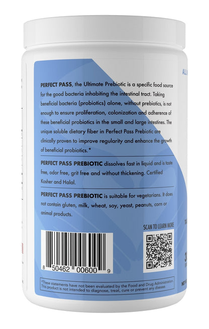 PERFECT PASS Prebiotic PHGG Partially Hydrolyzed Guar Gum 210g Powder - 100% Natural Gluten Free Non GMO - Certified Kosher Vegetarian Sugar Free - dailyvitalstore