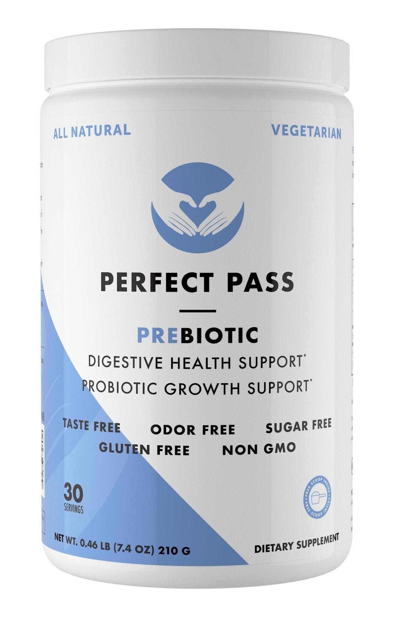PERFECT PASS Prebiotic PHGG Partially Hydrolyzed Guar Gum 210g Powder - 100% Natural Gluten Free Non GMO - Certified Kosher Vegetarian Sugar Free - dailyvitalstore