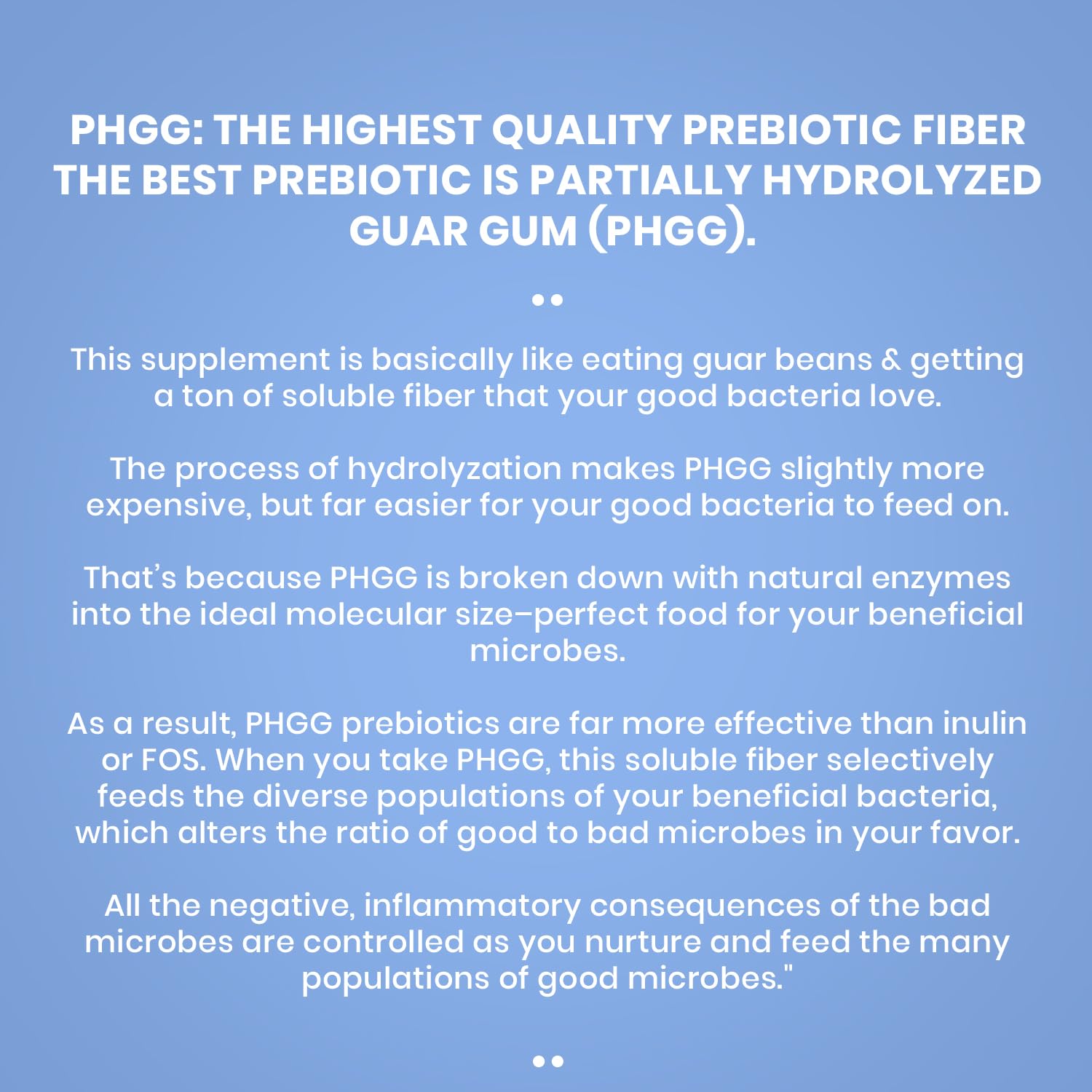 PERFECT PASS Prebiotic PHGG Partially Hydrolyzed Guar Gum 210g Powder - 100% Natural Gluten Free Non GMO - Certified Kosher Vegetarian Sugar Free - dailyvitalstore