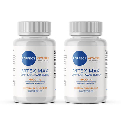 Perfect Vitamin Products Vitex Max DIM + Shatavari – Hormone Balance & Menopause Support for Women – Vegan Blend with Adaptogens for Mood, Cycle & Stress Relief – 4600mg (2-Pack) - dailyvitalstore