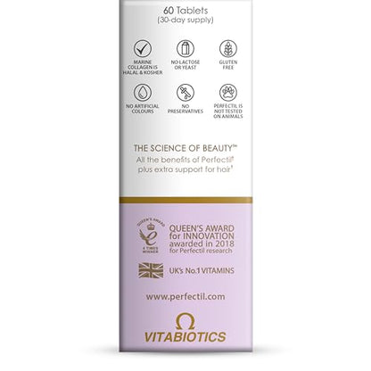 Perfectil Vitabiotics Multivitamin | Hair Growth and Thickening Formula | Supports Thicker, Healthy Hair | Vitamin D, E, Collagen, Biotin, and More - dailyvitalstore
