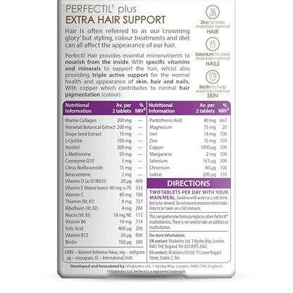 Perfectil Vitabiotics Multivitamin | Hair Growth and Thickening Formula | Supports Thicker, Healthy Hair | Vitamin D, E, Collagen, Biotin, and More - dailyvitalstore