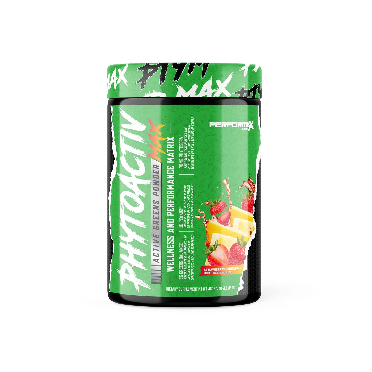 Performax Labs PhytoactivMax Active Greens Powder Wellness and Performance Matrix | Phytonutrients – Overall Health | 30 Servings (Strawberry Pineapple) - dailyvitalstore