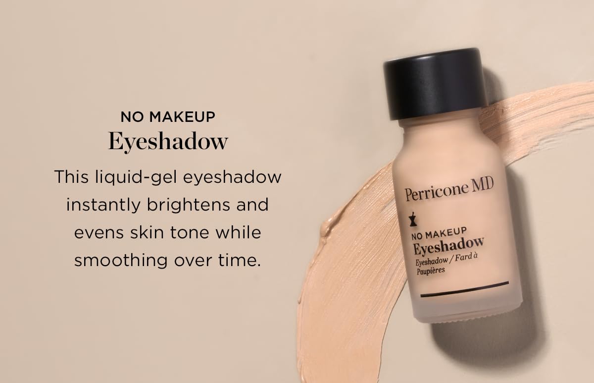 Perricone MD No Makeup Liquid Eyeshadow - Hydrating Serum Texture - Crease-Proof Anti-Aging with Vitamin C - Smooths & Brightens Eyelids - Long-Wearing Satin Finish for All Ages, Shade 2, 0.3 fl oz - dailyvitalstore
