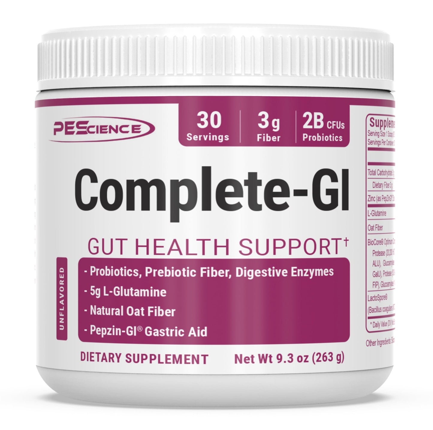 PEScience Complete-GI Gut Health Powder, Probiotics for Women and Men, Digestive Enzymes, Prebiotic Fiber, L-Glutamine - dailyvitalstore
