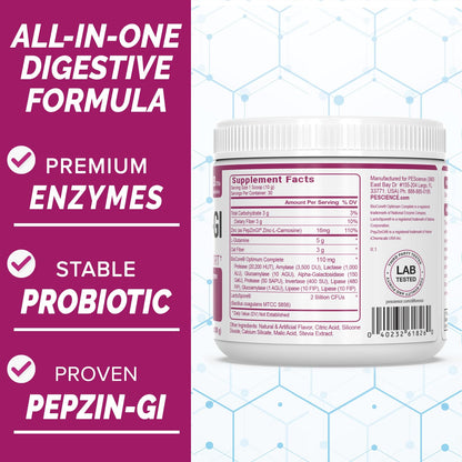PEScience Complete-GI Gut Health Powder, Probiotics for Women and Men, Digestive Enzymes, Prebiotic Fiber, L-Glutamine - dailyvitalstore