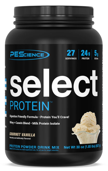 PEScience Select Protein Powder, Whey and Casein Blend, Lean Protein Powder for Women and Men, Low Calorie, Low Carb, Keto Friendly, Gluten Free, Gourmet Vanilla - 27 Servings - dailyvitalstore