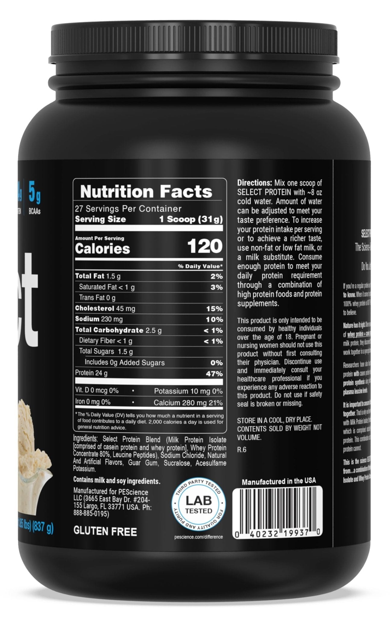 PEScience Select Protein Powder, Whey and Casein Blend, Lean Protein Powder for Women and Men, Low Calorie, Low Carb, Keto Friendly, Gluten Free, Gourmet Vanilla - 27 Servings - dailyvitalstore